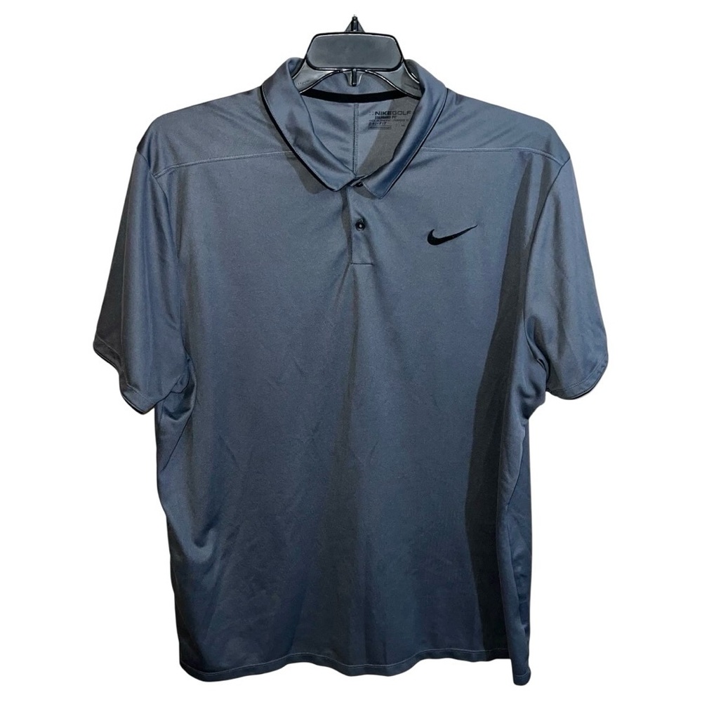 Nike Polo Shirt Men’s XXL Grey Active Golf Dri-Fit Standard Fit Short Sleeve